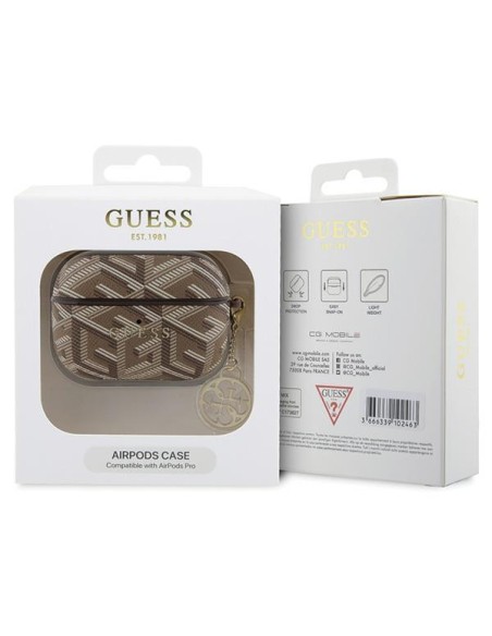 Guess GCube Charm dėklas, skirtas AirPods Pro – rudas Guess GCube Charm dėklas, skirtas AirPods Pro – rudas