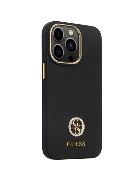 Guess Silicone Logo Strass 4G dėklas, skirtas iPhone 13 Pro / iPhone 13 – juodas Guess Silicone Logo Strass 4G dėklas, skirtas iPhone 13 Pro / iPhone 13 – juodas