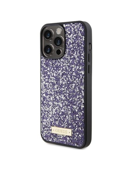 Guess Rhinestone Metal Logo dėklas, skirtas iPhone 15 Pro - rožinis Guess Rhinestone Metal Logo dėklas, skirtas iPhone 15 Pro - rožinis