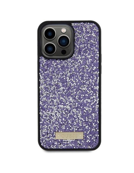 Guess Rhinestone Metal Logo dėklas, skirtas iPhone 15 Pro - rožinis Guess Rhinestone Metal Logo dėklas, skirtas iPhone 15 Pro - rožinis
