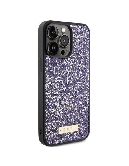 Guess Rhinestone Metal Logo dėklas, skirtas iPhone 15 Pro - rožinis Guess Rhinestone Metal Logo dėklas, skirtas iPhone 15 Pro - rožinis