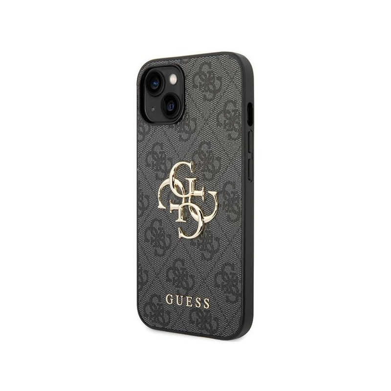 Guess 4G Big Metal Logo dėklas, skirtas iPhone 15 Plus - pilkas