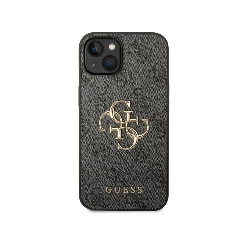Guess 4G Big Metal Logo dėklas, skirtas iPhone 15 Plus - pilkas