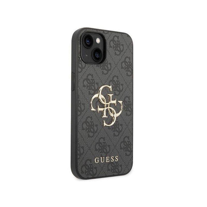 Guess 4G Big Metal Logo dėklas, skirtas iPhone 15 Plus - pilkas