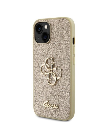 Guess Glitter Script Big 4G dėklas, skirtas iPhone 15 Plus - auksinis Guess Glitter Script Big 4G dėklas, skirtas iPhone 15 Plus - auksinis