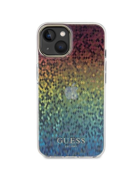 Guess IML Faceted Mirror Disco Iridescent dėklas iPhone 15 - įvairiaspalvis Guess IML Faceted Mirror Disco Iridescent dėklas iPhone 15 - įvairiaspalvis
