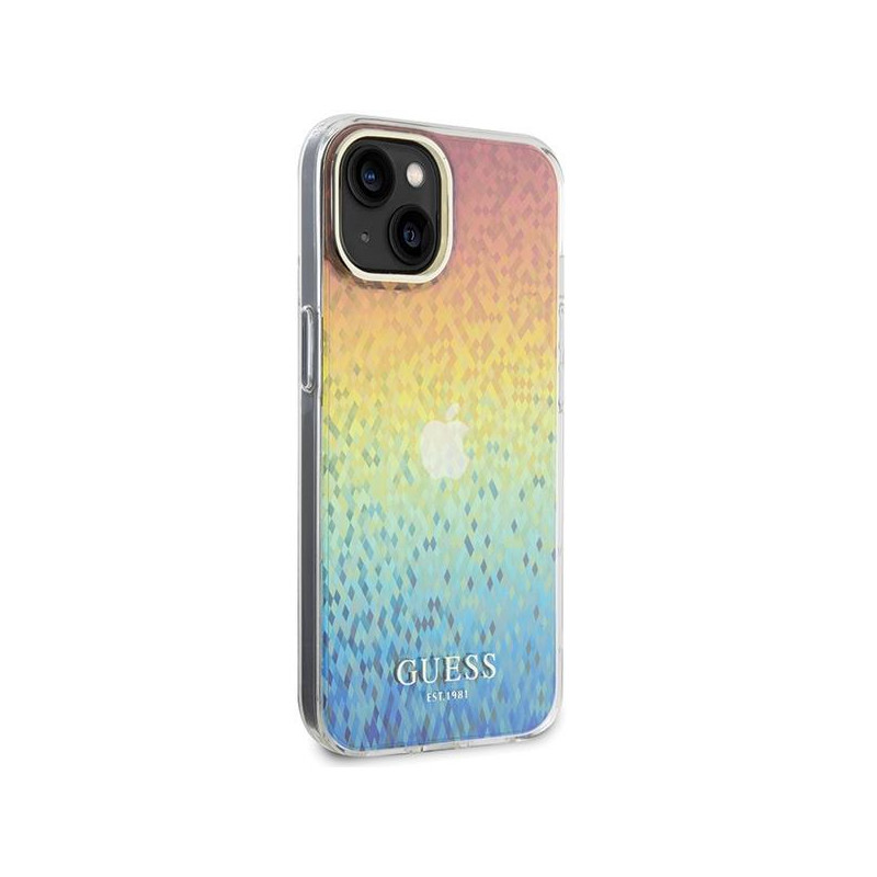 Guess IML Faceted Mirror Disco Iridescent dėklas iPhone 15 - įvairiaspalvis