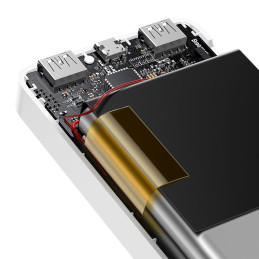 Bipow maitinimo blokas su ekranu 10000mAh USB-A microUSB kabelis 0,25m baltas