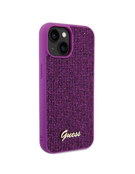 Guess Disco Metal Script dėklas iPhone 15 - rožinis Guess Disco Metal Script dėklas iPhone 15 - rožinis