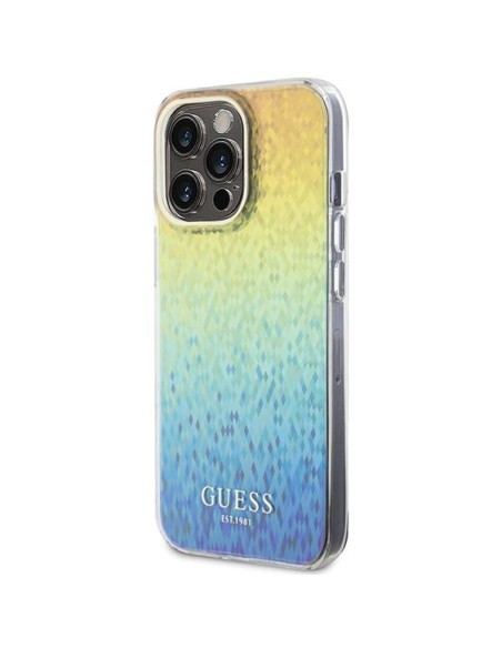 Guess IML Faceted Mirror Disco Iridescent dėklas, skirtas iPhone 15 Pro Max – įvairiaspalvis Guess IML Faceted Mirror Disco Iridescent dėklas, skirtas iPhone 15 Pro Max – įvairiaspalvis