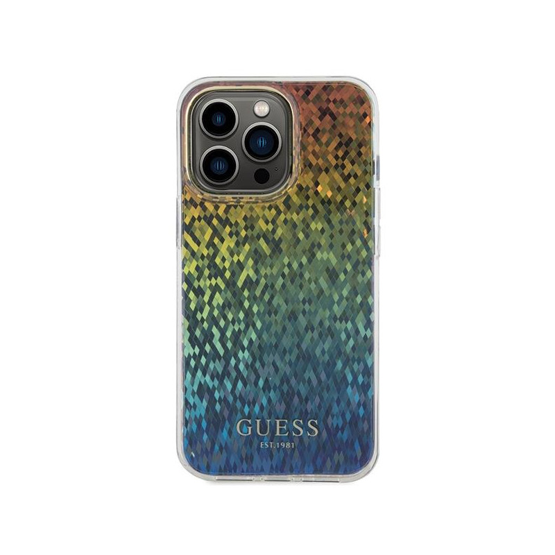 Guess IML Faceted Mirror Disco Iridescent dėklas, skirtas iPhone 15 Pro Max – įvairiaspalvis