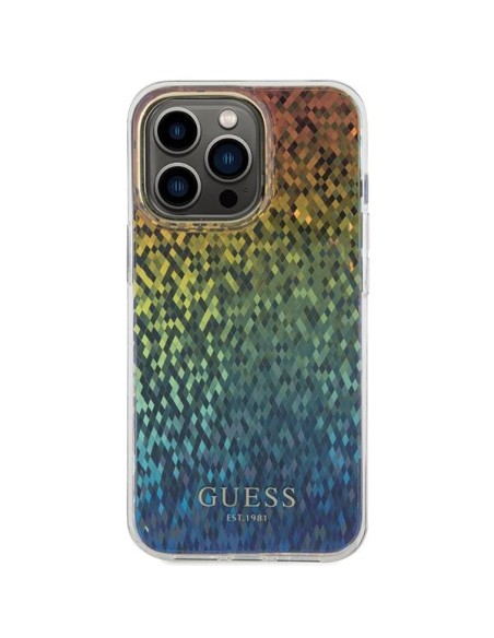 Guess IML Faceted Mirror Disco Iridescent dėklas, skirtas iPhone 15 Pro Max – įvairiaspalvis Guess IML Faceted Mirror Disco Iridescent dėklas, skirtas iPhone 15 Pro Max – įvairiaspalvis
