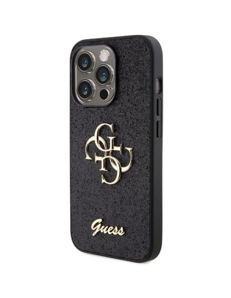 Guess Glitter Script Big 4G dėklas, skirtas iPhone 15 Pro Max - juodas Guess Glitter Script Big 4G dėklas, skirtas iPhone 15 Pro Max - juodas