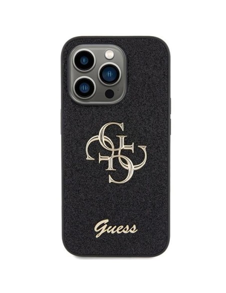 Guess Glitter Script Big 4G dėklas, skirtas iPhone 15 Pro Max - juodas Guess Glitter Script Big 4G dėklas, skirtas iPhone 15 Pro Max - juodas