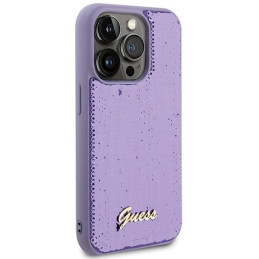 Guess Sequin Script Metalinis dėklas iPhone 15 Pro Max - violetinis