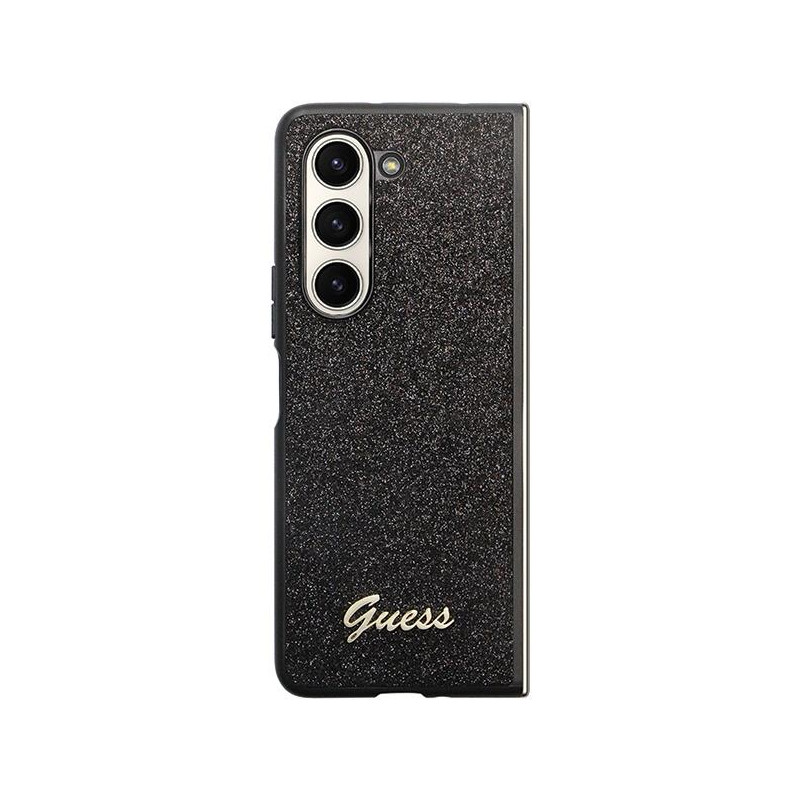 Guess Glitter Script dėklas, skirtas Samsung Galaxy Z Fold 5 - juodas