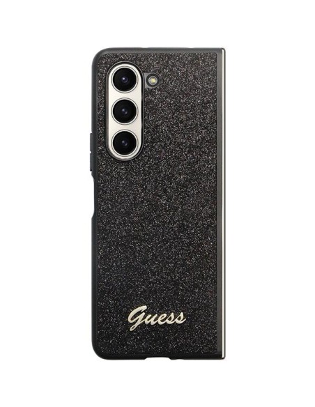 Guess Glitter Script dėklas, skirtas Samsung Galaxy Z Fold 5 - juodas