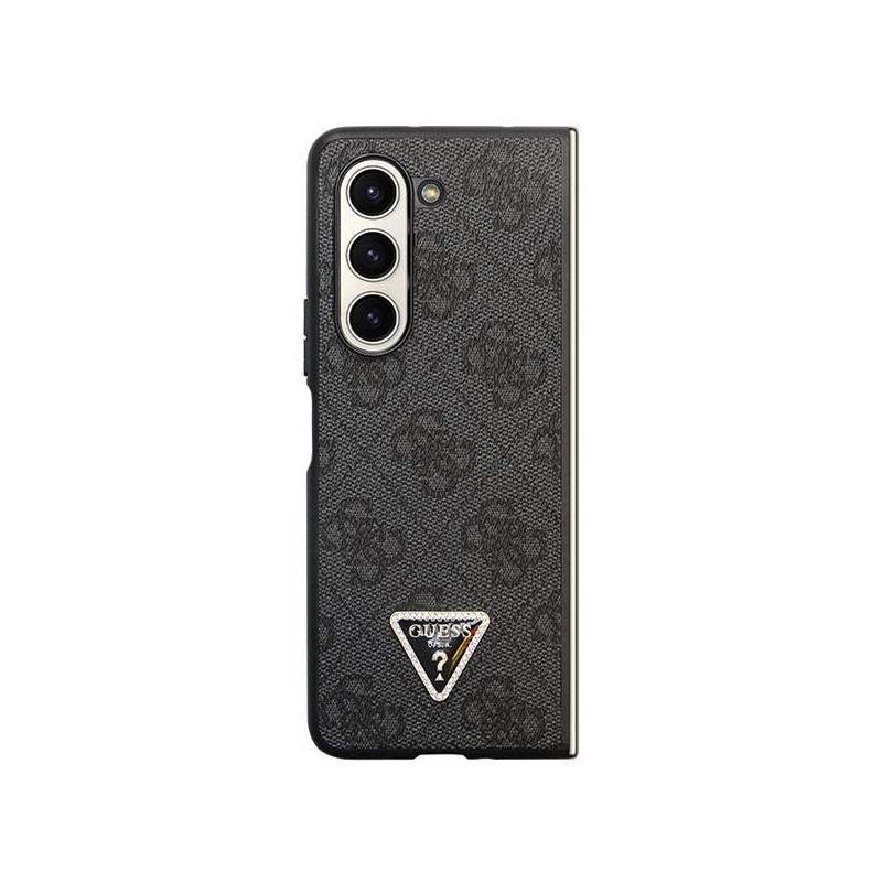Guess Leather 4G Diamond Triangle dėklas, skirtas Samsung Galaxy Z Fold 5 - juodas
