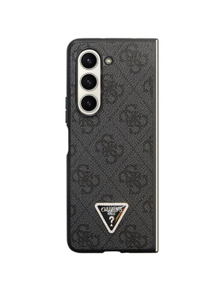 Guess Leather 4G Diamond Triangle dėklas, skirtas Samsung Galaxy Z Fold 5 - juodas