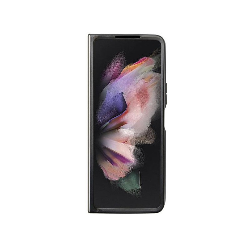 Guess Leather 4G Diamond Triangle dėklas, skirtas Samsung Galaxy Z Fold 5 - juodas