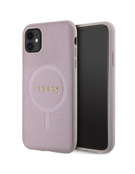 Guess Saffiano MagSafe dėklas iPhone 11 / Xr - rožinis Guess Saffiano MagSafe dėklas iPhone 11 / Xr - rožinis