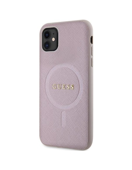 Guess Saffiano MagSafe dėklas iPhone 11 / Xr - rožinis Guess Saffiano MagSafe dėklas iPhone 11 / Xr - rožinis