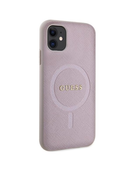 Guess Saffiano MagSafe dėklas iPhone 11 / Xr - rožinis Guess Saffiano MagSafe dėklas iPhone 11 / Xr - rožinis