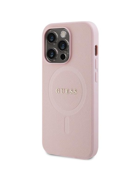 Guess Saffiano MagSafe dėklas iPhone 14 Pro Max - rožinis Guess Saffiano MagSafe dėklas iPhone 14 Pro Max - rožinis