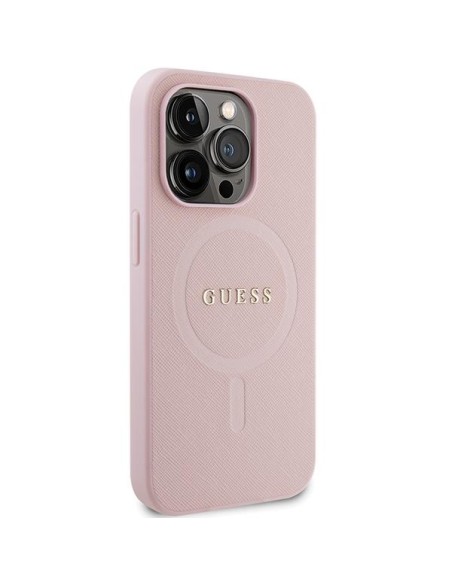 Guess Saffiano MagSafe dėklas iPhone 14 Pro Max - rožinis Guess Saffiano MagSafe dėklas iPhone 14 Pro Max - rožinis