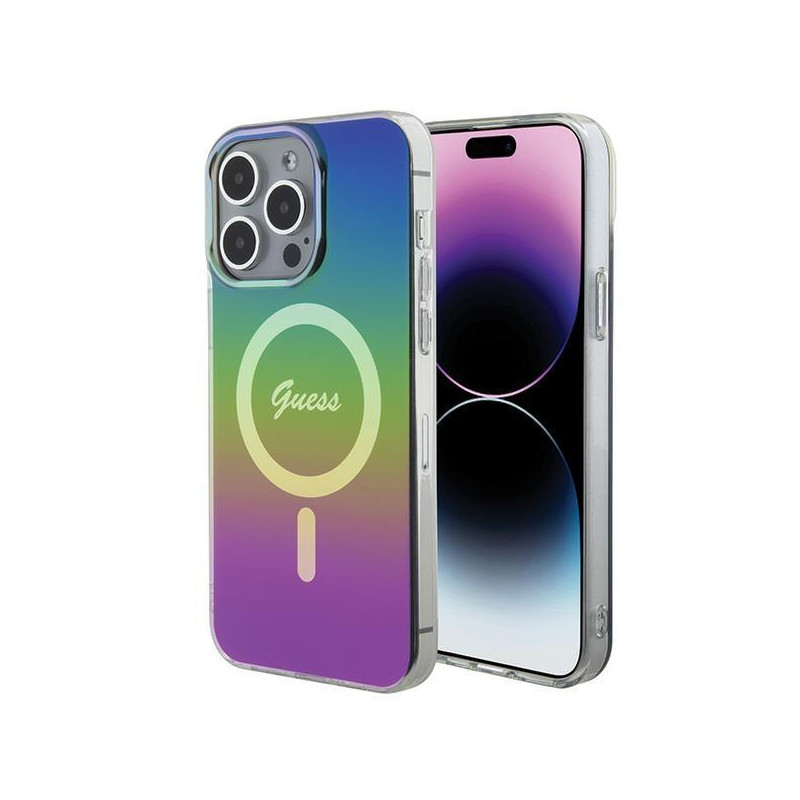 Guess IML Iridescent MagSafe dėklas iPhone 15 Pro - juodas Guess IML Iridescent MagSafe dėklas iPhone 15 Pro - juodas