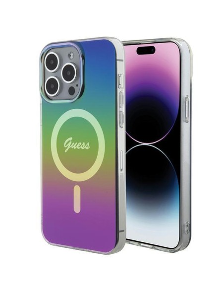 Guess IML Iridescent MagSafe dėklas iPhone 15 Pro - juodas Guess IML Iridescent MagSafe dėklas iPhone 15 Pro - juodas