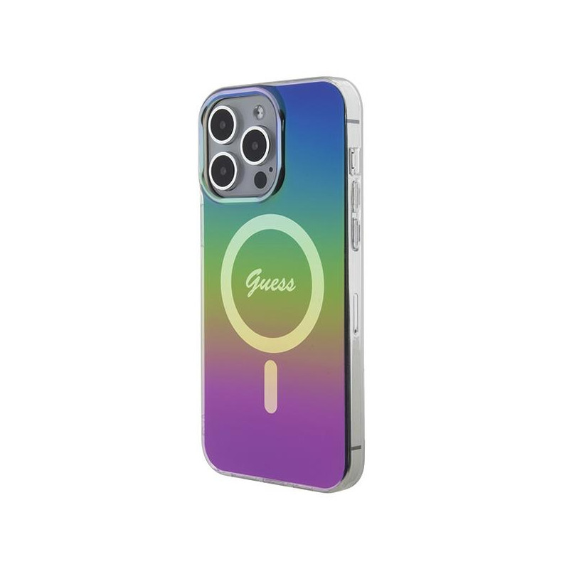 Guess IML Iridescent MagSafe dėklas iPhone 15 Pro - juodas