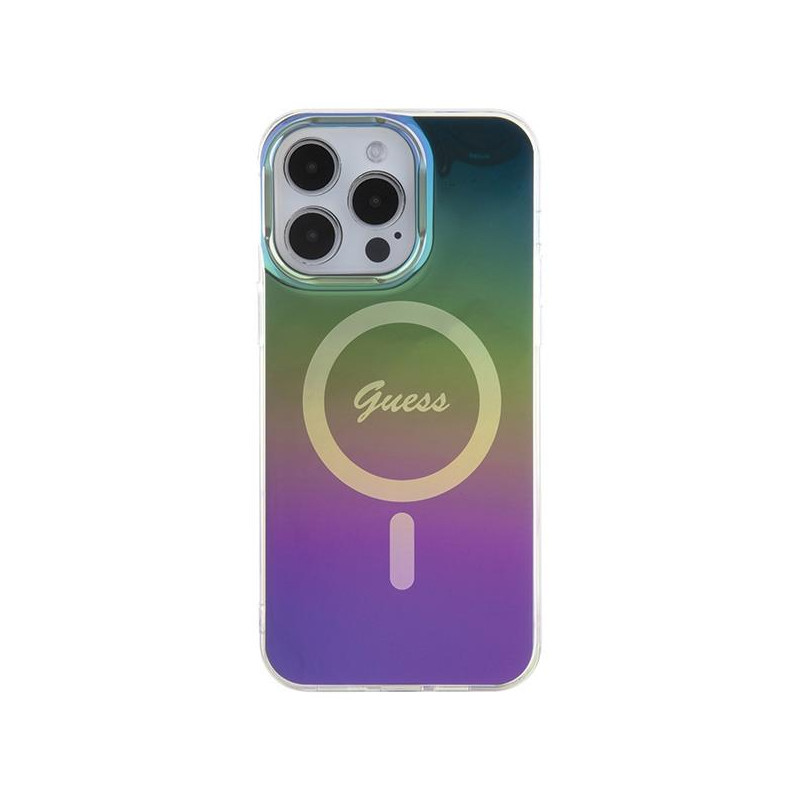 Guess IML Iridescent MagSafe dėklas iPhone 15 Pro - juodas