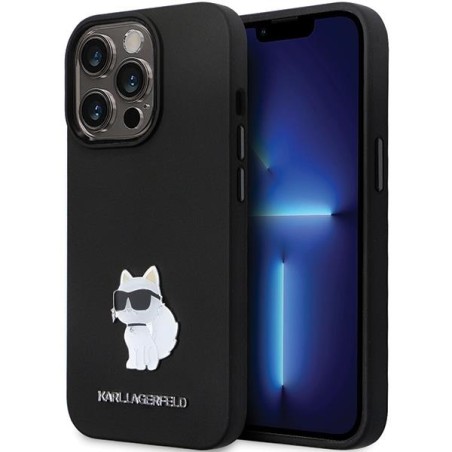 Karl Lagerfeld Silicone Choupette Metal Pin dėklas iPhone 13 Pro Max - juodas Karl Lagerfeld Silicone Choupette Metal Pin dėklas iPhone 13 Pro Max - juodas