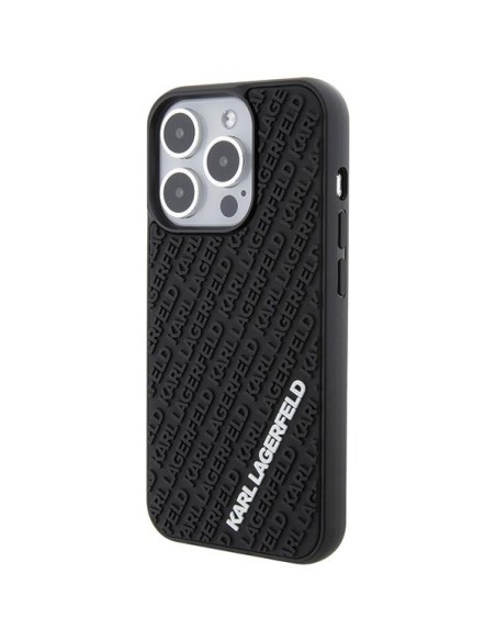 Karl Lagerfeld 3D Rubber Multi Logo dėklas iPhone 15 Pro - juodas Karl Lagerfeld 3D Rubber Multi Logo dėklas iPhone 15 Pro - juodas