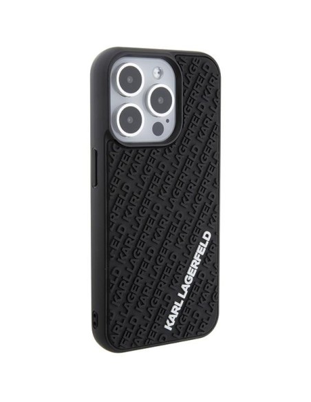 Karl Lagerfeld 3D Rubber Multi Logo dėklas iPhone 15 Pro - juodas Karl Lagerfeld 3D Rubber Multi Logo dėklas iPhone 15 Pro - juodas