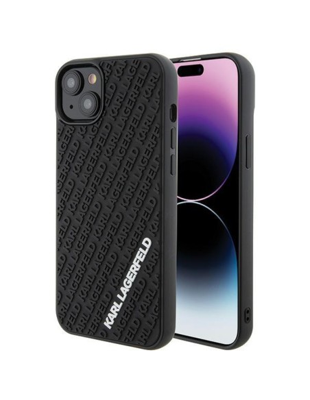 Karl Lagerfeld 3D Rubber Multi Logo dėklas iPhone 15 Plus - juodas Karl Lagerfeld 3D Rubber Multi Logo dėklas iPhone 15 Plus - juodas