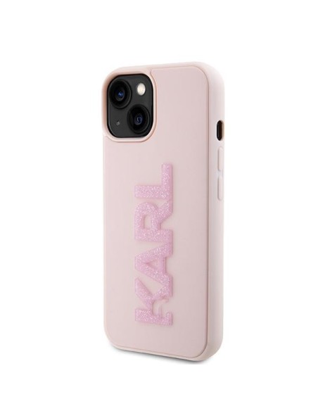 Karl Lagerfeld 3D Rubber Glitter Logo dėklas iPhone 15 - rožinis Karl Lagerfeld 3D Rubber Glitter Logo dėklas iPhone 15 - rožinis