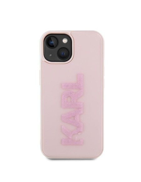 Karl Lagerfeld 3D Rubber Glitter Logo dėklas iPhone 15 - rožinis Karl Lagerfeld 3D Rubber Glitter Logo dėklas iPhone 15 - rožinis