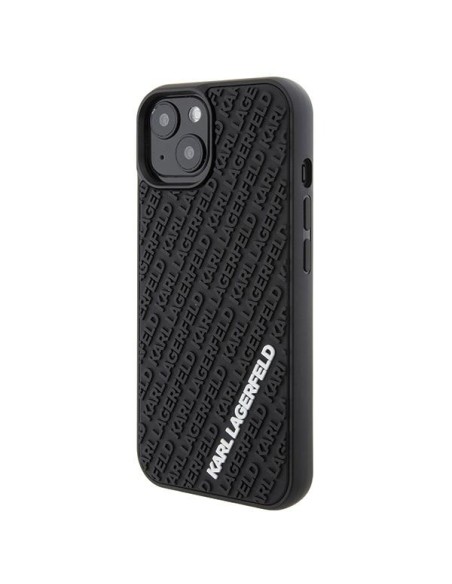 Karl Lagerfeld 3D Rubber Multi Logo dėklas iPhone 15 - juodas Karl Lagerfeld 3D Rubber Multi Logo dėklas iPhone 15 - juodas