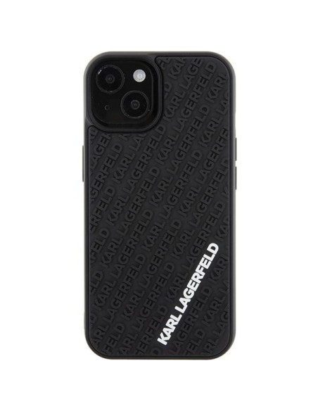 Karl Lagerfeld 3D Rubber Multi Logo dėklas iPhone 15 - juodas Karl Lagerfeld 3D Rubber Multi Logo dėklas iPhone 15 - juodas