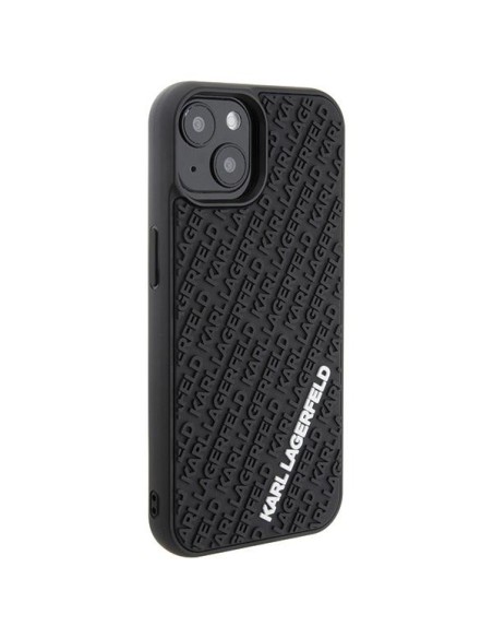 Karl Lagerfeld 3D Rubber Multi Logo dėklas iPhone 15 - juodas Karl Lagerfeld 3D Rubber Multi Logo dėklas iPhone 15 - juodas
