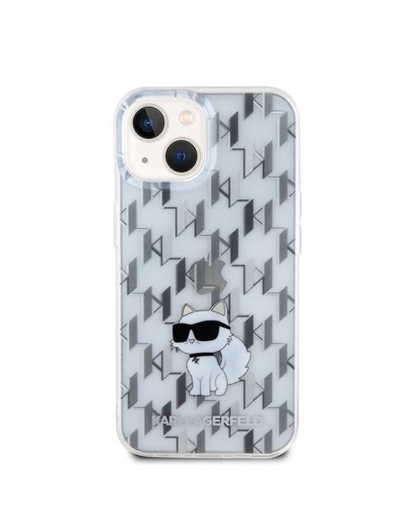 Karl Lagerfeld Monogram Choupette dėklas iPhone 15 - skaidrus Karl Lagerfeld Monogram Choupette dėklas iPhone 15 - skaidrus
