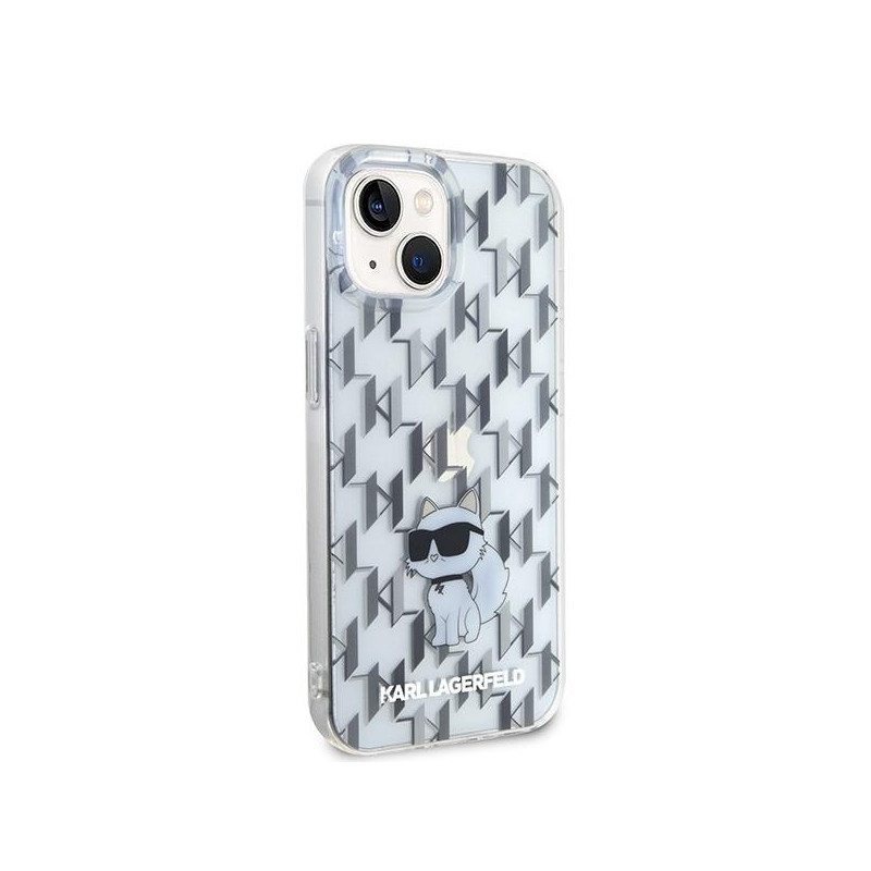 Karl Lagerfeld Monogram Choupette dėklas iPhone 15 - skaidrus