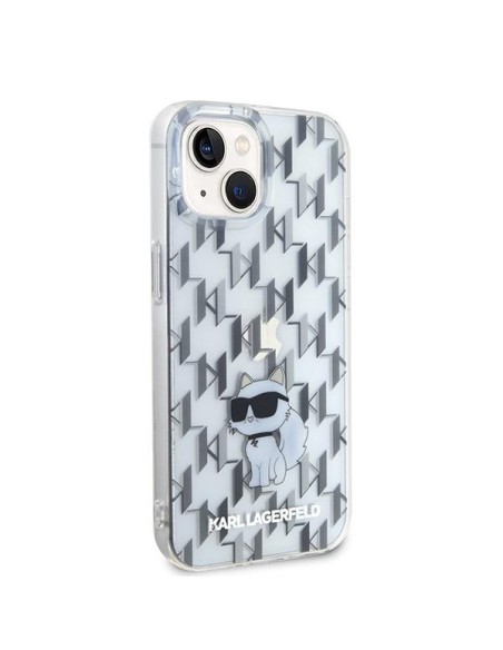 Karl Lagerfeld Monogram Choupette dėklas iPhone 15 - skaidrus Karl Lagerfeld Monogram Choupette dėklas iPhone 15 - skaidrus