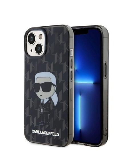 Karl Lagerfeld Monogram Ikonik dėklas iPhone 15 - juodas Karl Lagerfeld Monogram Ikonik dėklas iPhone 15 - juodas