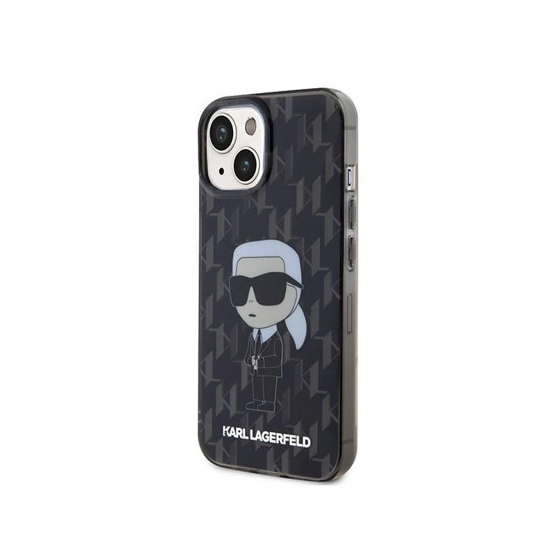Karl Lagerfeld Monogram Ikonik dėklas iPhone 15 - juodas