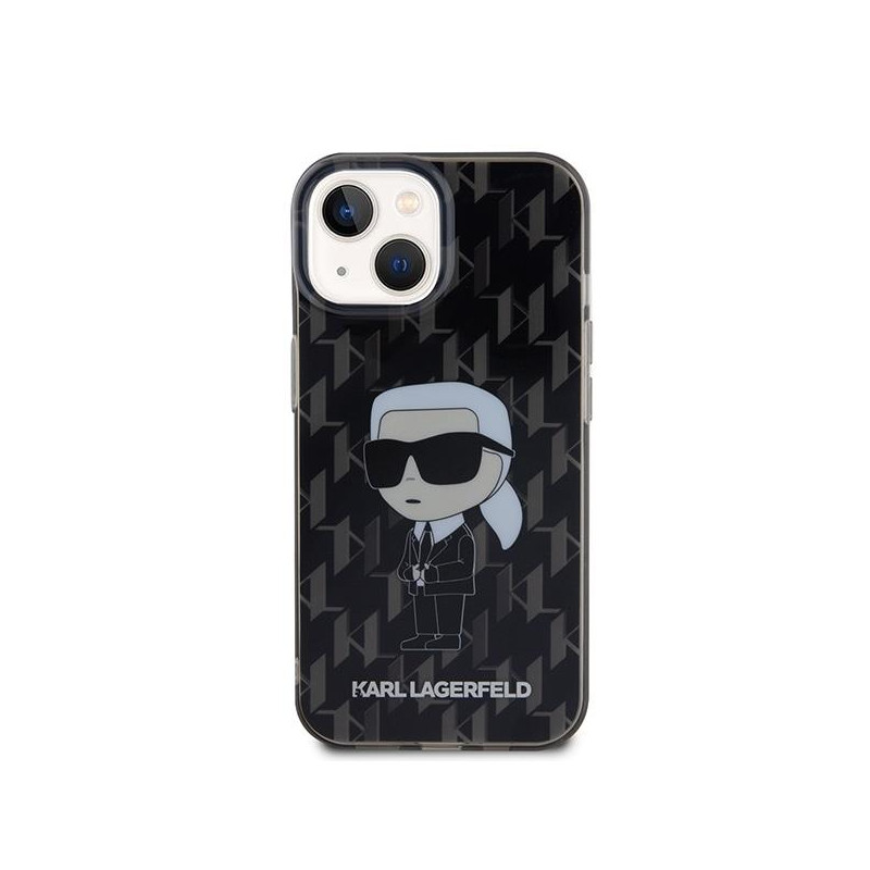 Karl Lagerfeld Monogram Ikonik dėklas iPhone 15 - juodas