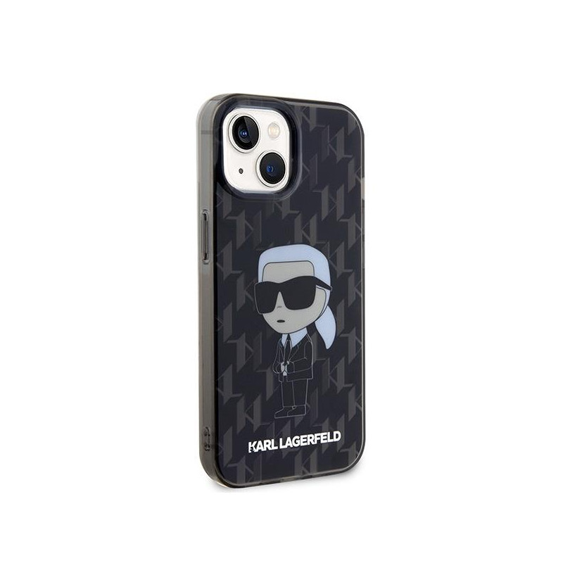 Karl Lagerfeld Monogram Ikonik dėklas iPhone 15 - juodas