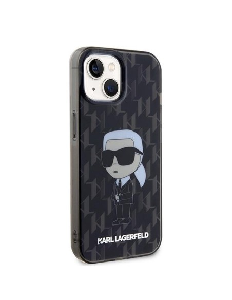 Karl Lagerfeld Monogram Ikonik dėklas iPhone 15 - juodas Karl Lagerfeld Monogram Ikonik dėklas iPhone 15 - juodas